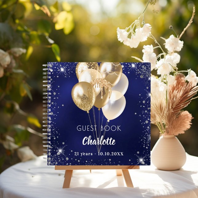 Cuaderno Globos de oro azul marino de cumpleaños (Subido por el creador)