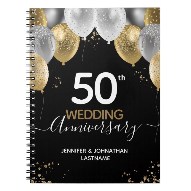 Cuaderno Globos de oro de 50 años de Boda (Frente)