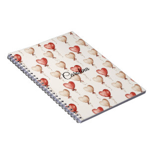 Cuaderno Globos del Corazón de Crema Roja