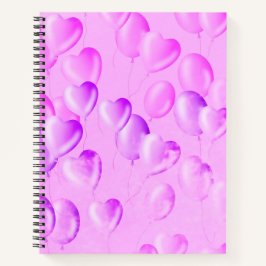 Cuaderno globos rosados serenos cielo rosa púrpura 