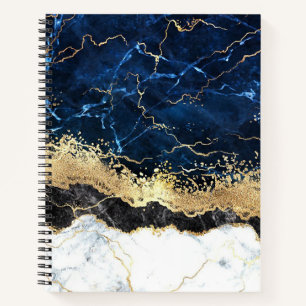 Cuaderno Gloria azul de mármol blanco