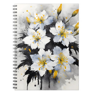 Cuaderno Gloria de la Nieve - Flores de acuarela