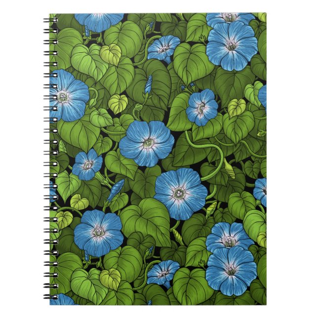 Cuaderno Gloria matutina en azul y verde (Frente)