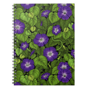 Cuaderno Gloria matutina en morado y verde