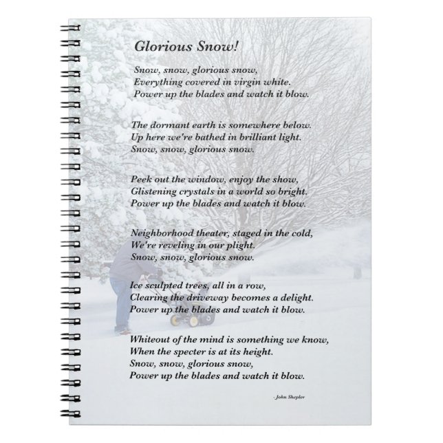 Cuaderno Glorioso poema estacional de nieve (Frente)
