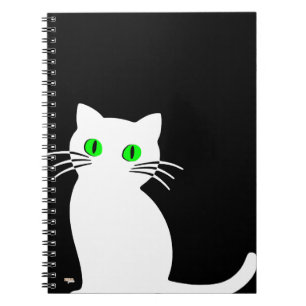 Cuaderno Glowing Eyes Black & White Cat
