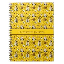 Cuaderno Gnome Abejas de girasol amarillo Honey Journal Not