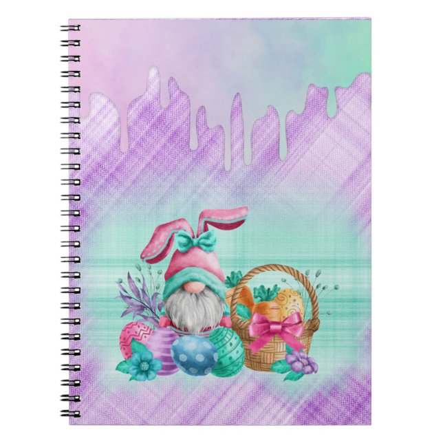 Cuaderno Gnome De Conejo De Pascua Con Huevos De Cesta  (Frente)
