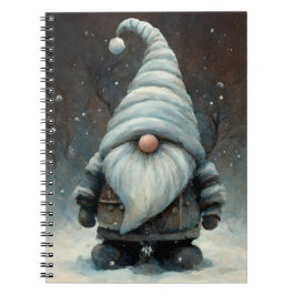 Cuaderno Gnome de invierno en un bosque nevado