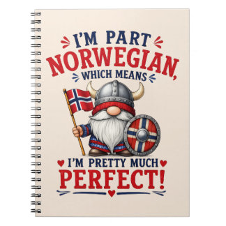 Cuaderno Gnome divertido vikingo/noruego, "Soy parte norueg