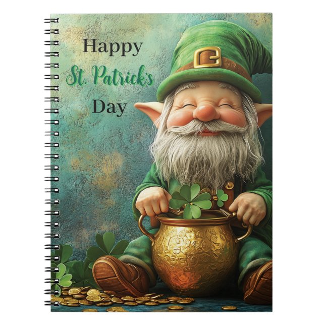 Cuaderno Gnome Leprechaun y Pot of Gold St. (Frente)