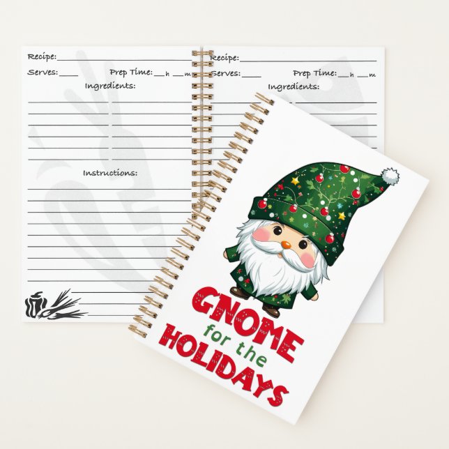 Cuaderno Gnome Para Los Navidades Funny Y Adorable De Las V (Interior)