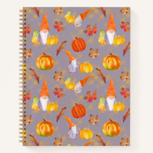 Cuaderno Gnomes De Acuarela, Calabazas Y Hojas