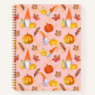 Cuaderno Gnomes De Acuarela, Calabazas Y Hojas