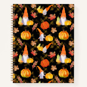 Cuaderno Gnomes De Acuarela, Calabazas Y Hojas