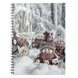 Cuaderno Gnomes en un bloc de notas de invierno