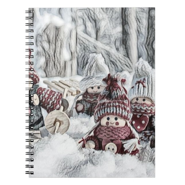 Cuaderno Gnomes en un bloc de notas de invierno (Frente)
