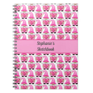 Cuaderno Gnomes rosados Corazón Woodland Sketchbook Cute