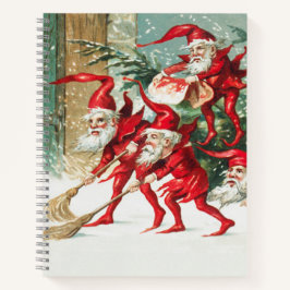 Cuaderno Gnomes sweeping snow with a broom