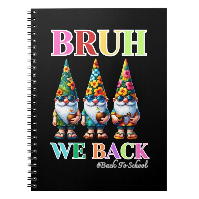 Cuaderno Gnomo Adorable Bruh Volvemos de vuelta a la escuel (Frente)