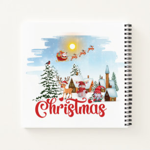 Cuaderno Gnomo Lindo, Muñeco de Nieve Celebrando la Fiesta 