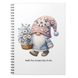 Cuaderno Gnomos personalizados de flores de margarita linda