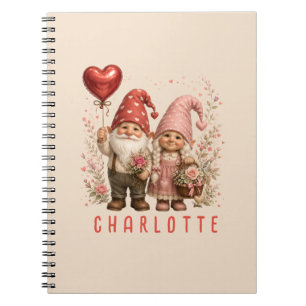 Cuaderno Gnomos personalizados del Día de San Valentín con