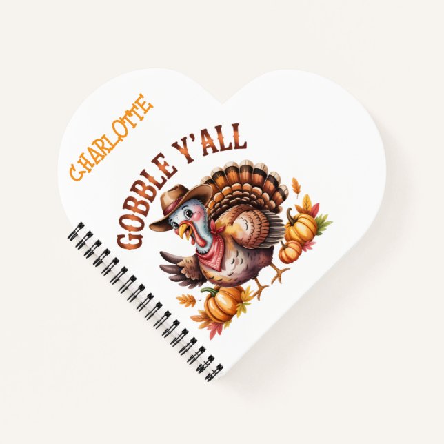 Cuaderno Gobbley'all día de acción de gracias occidental (Anverso)