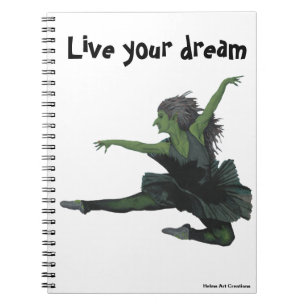 Cuaderno Goblin Chica Ballet Bailando Fantasía Bloc de nota
