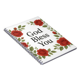 Cuaderno God Bless You Religious Rose Floral Cards