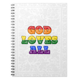 Cuaderno "God Loves All" Gay/LGBTQIA+/Queer Christian Pride
