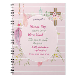 Cuaderno Goddaughter Gift Motivational Words Personalized