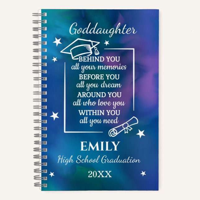 Cuaderno Goddaughter High School Graduation Name Year  (Anverso)