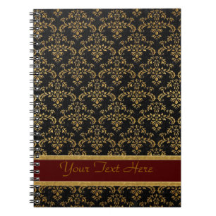 Cuaderno Gold & Black Damask Pattern