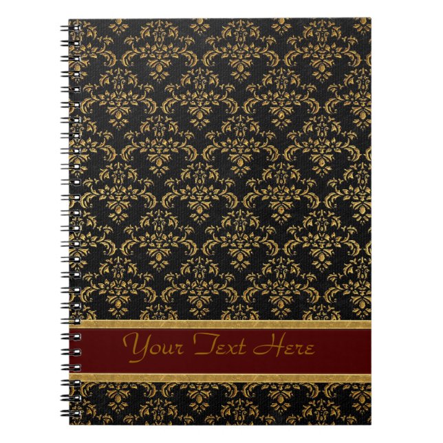 Cuaderno Gold & Black Damask Pattern (Frente)