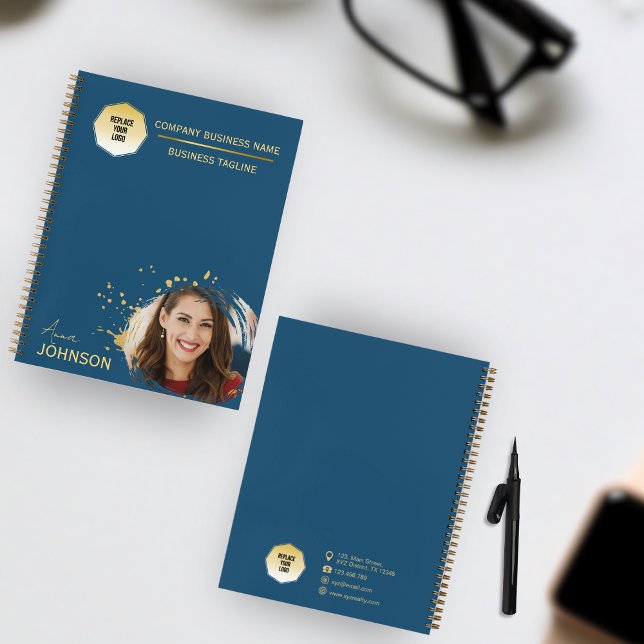 Cuaderno Gold & Blue, Corporate Business Photo (Subido por el creador)