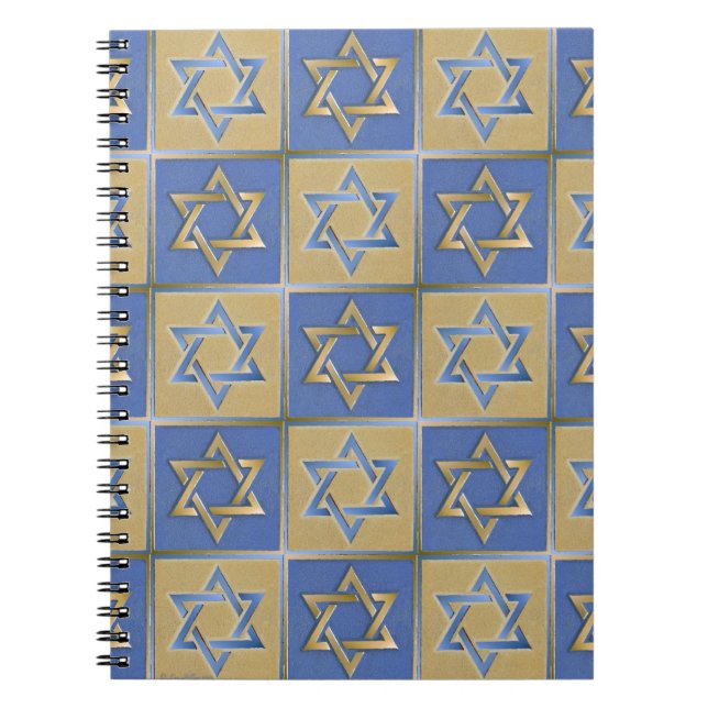 Cuaderno Gold Blue Star of David Art Panels (Frente)