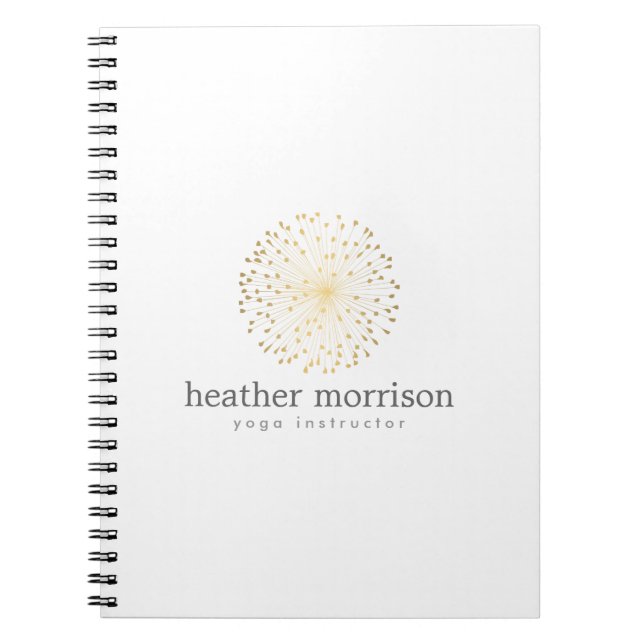 Cuaderno GOLD DANDELION STARBURST LOGO en BLANCO (Frente)