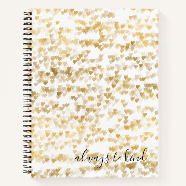 Cuaderno Gold Glam Hearts Bokeh (Anverso)