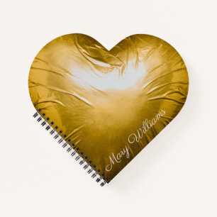 Cuaderno Gold Heart 3D Elegant Modern Valentine