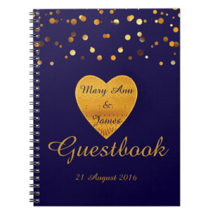 Cuaderno Gold Heart Confetti Purpurina Faux Relieve metaliz