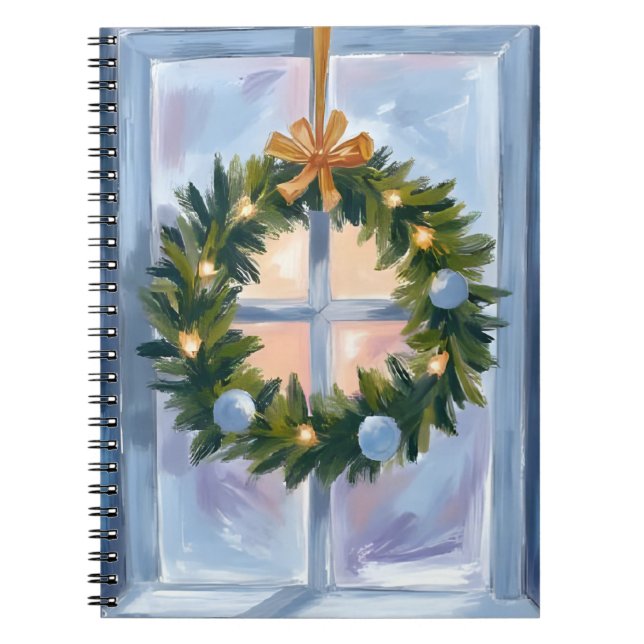 Cuaderno Gold Holiday Wreath Watercolor Holiday (Frente)