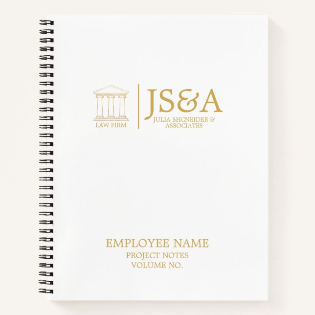 Cuaderno Gold Justice Columns Law Firm (Anverso)
