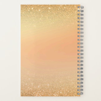 Cuaderno Gold & Orange Notebook with Sparkle Glam Aesthetic