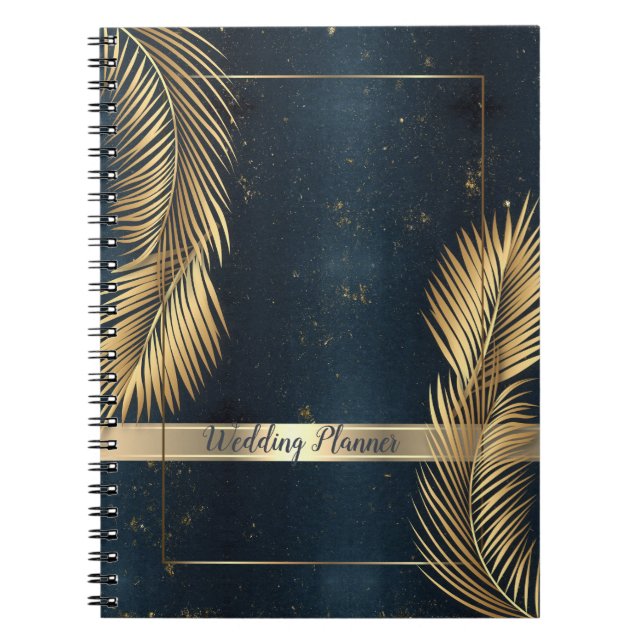 Cuaderno Gold Palm Leaves Beach Wedding (Frente)