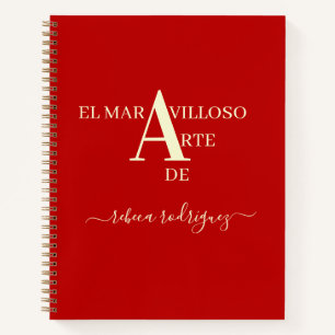 Cuaderno Gold Red Personalized Sketchbook add Name