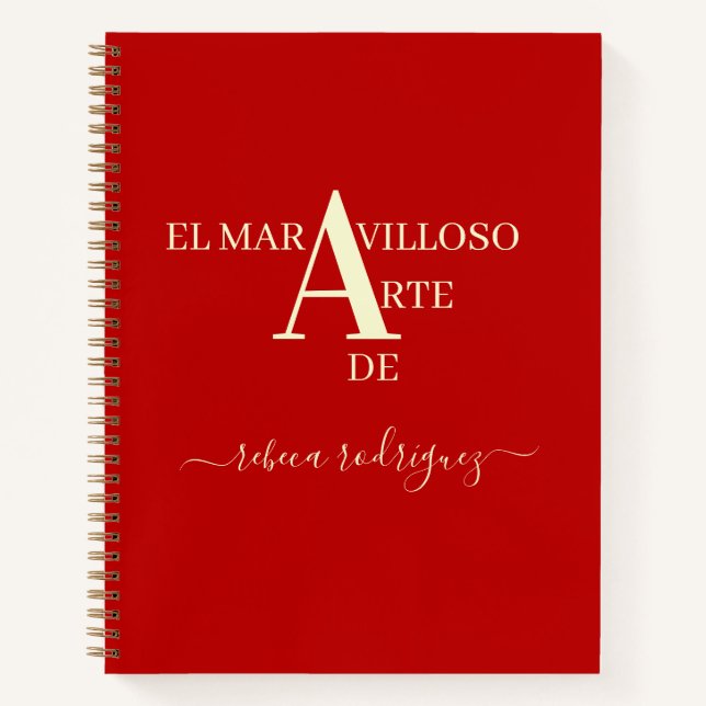 Cuaderno Gold Red Personalized Sketchbook add Name (Anverso)