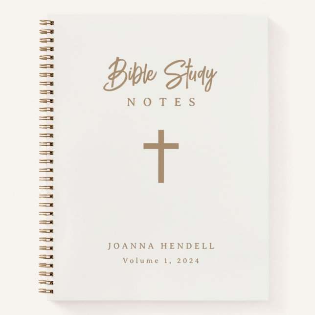 Cuaderno Gold Script Ivory Bible Study (Anverso)
