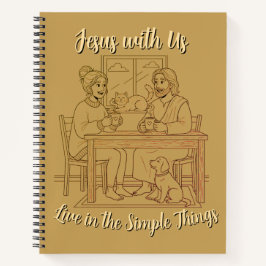 Cuaderno Gold Spiral Notebook, Jesus with Us Prayer Journal