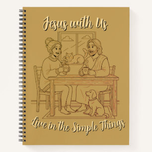 Cuaderno Gold Spiral Notebook, Jesus with Us Prayer Journal